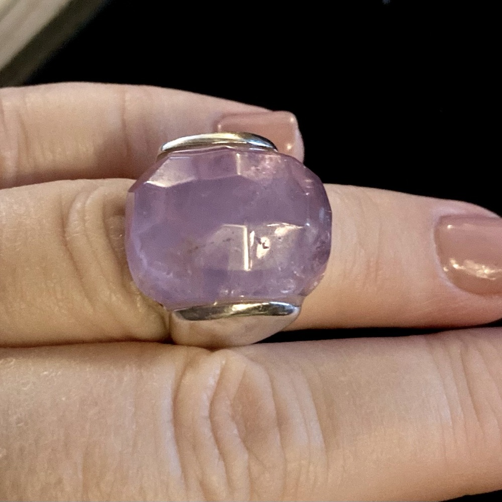 Gorgeous Chunky Sterling Silver Amethyst Statement Ring Sz 5.5 Francesca Romana - Picture 6 of 7